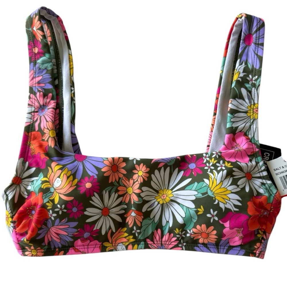 Salt + Cove Floral Bikini Top Size XS NWT